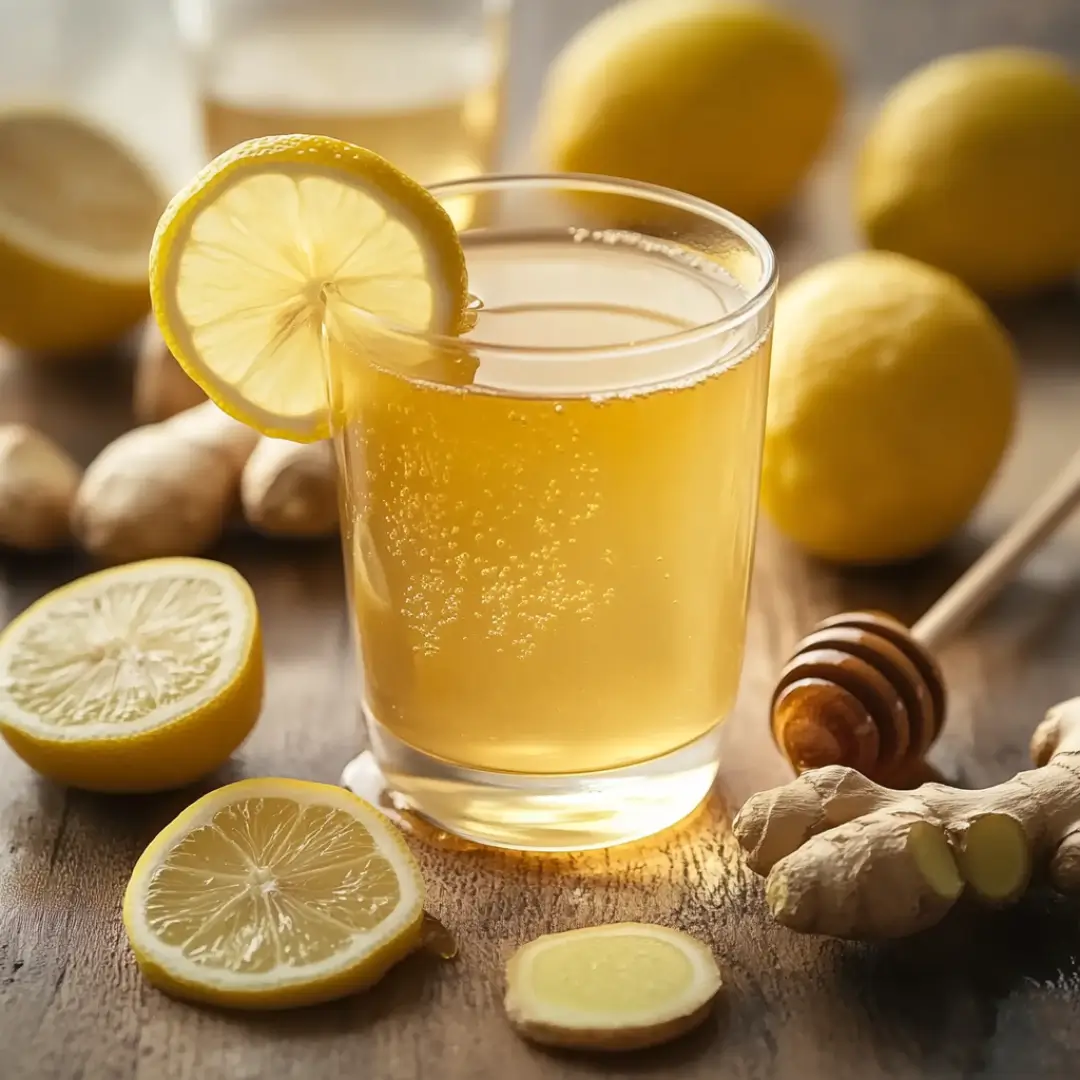 A refreshing glass of chilled Mounjaro drink with lemon and honey.