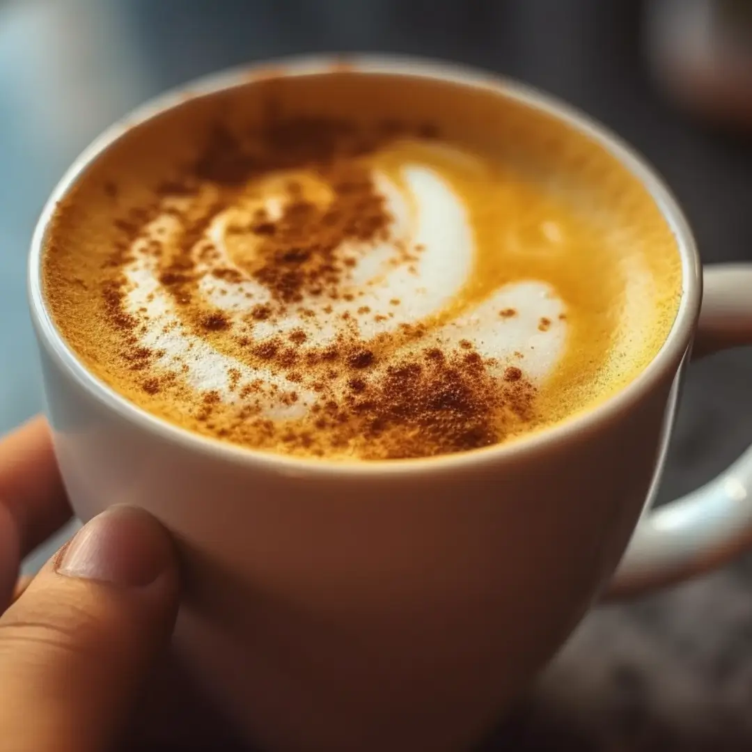 A creamy coffee topped with cinnamon in a white cup, showcasing the coffee loophole recipe for weight loss and metabolism boost.