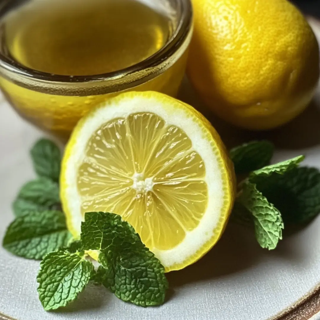 Lemon balm and lemon juice drink served with ice and fresh herbs for weight loss