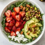 Strawberry Avocado Salad with Pistachios and Arugula