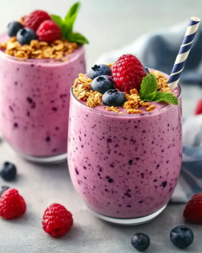 This vibrant berry smoothie is packed with antioxidants, protein, and fiber—making it a safe and satisfying choice for managing gestational diabetes naturally.