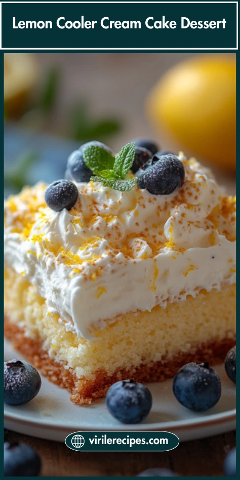 This Lemon Cooler Cream Cake is the ultimate Pretty Dessert fluffy, citrusy, and totally irresistible
