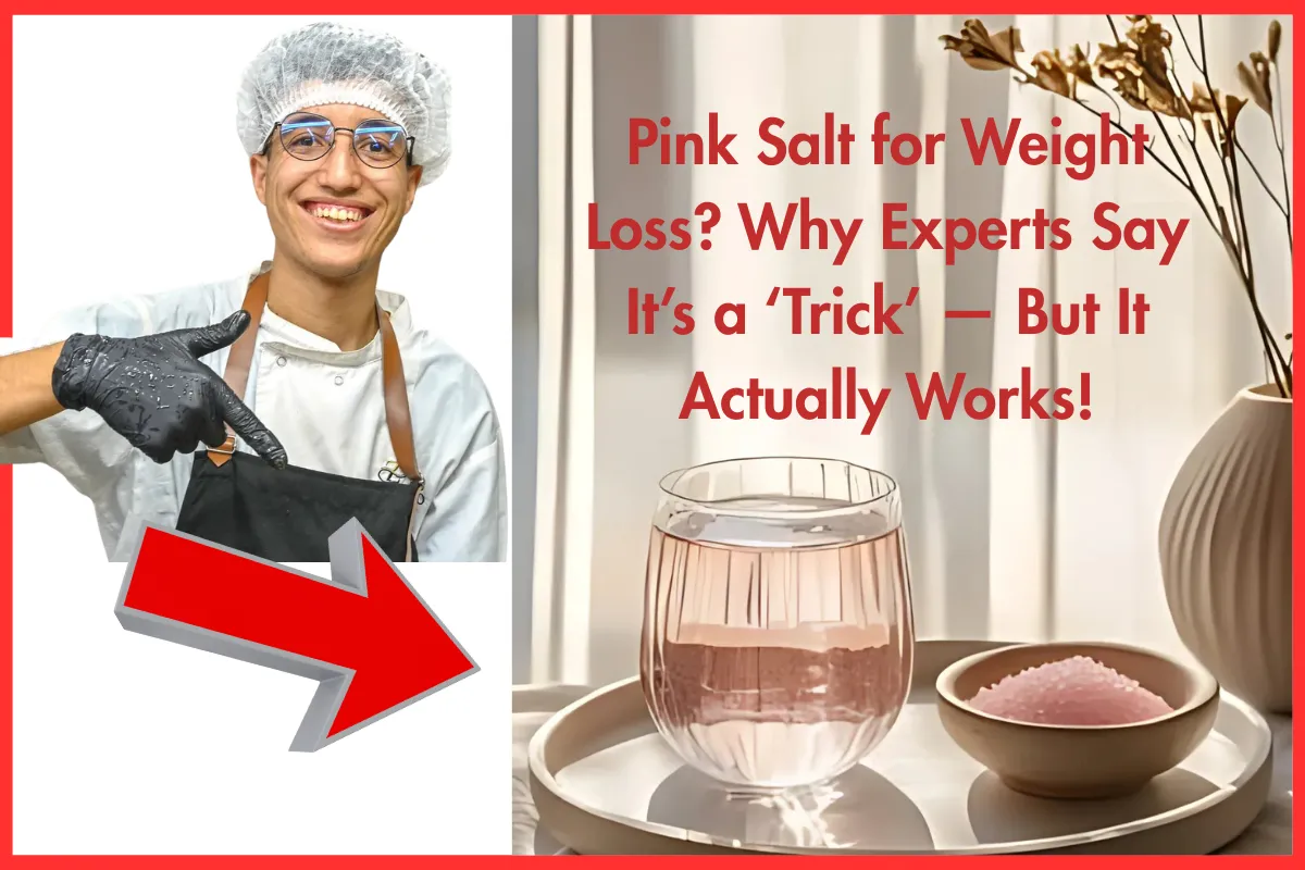 Glass of detox water with pink Himalayan salt, lemon slices, and mint on a wooden table for natural weight loss