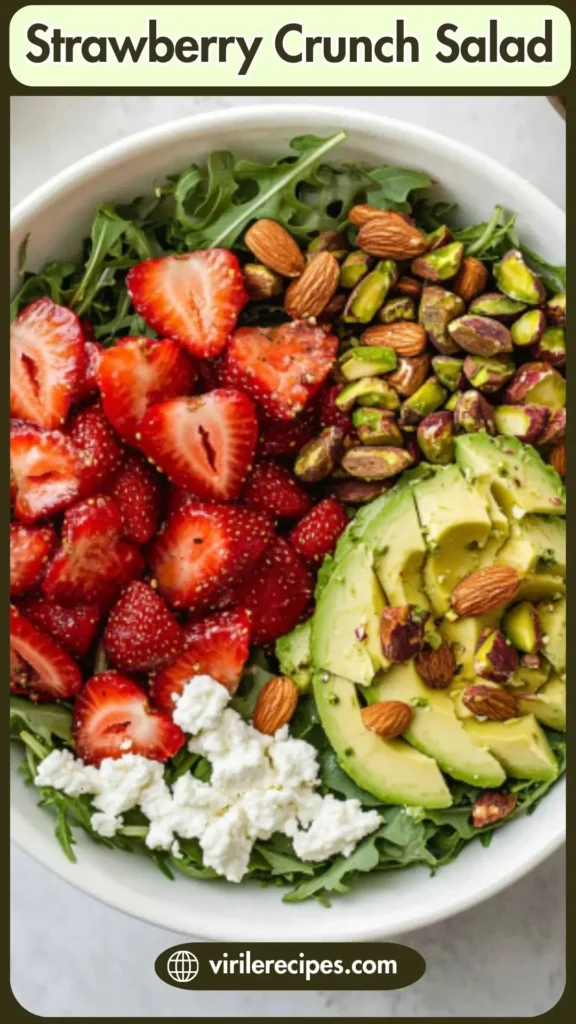 Strawberry Crunch Salad with Pistachios, Avocado & Goat Cheese