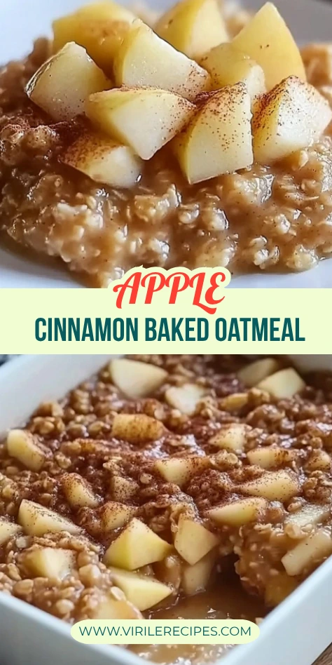 Enjoy this hearty apple cinnamon oatmeal straight from the oven or as a single serving. A simple, delicious, and healthy breakfast idea.