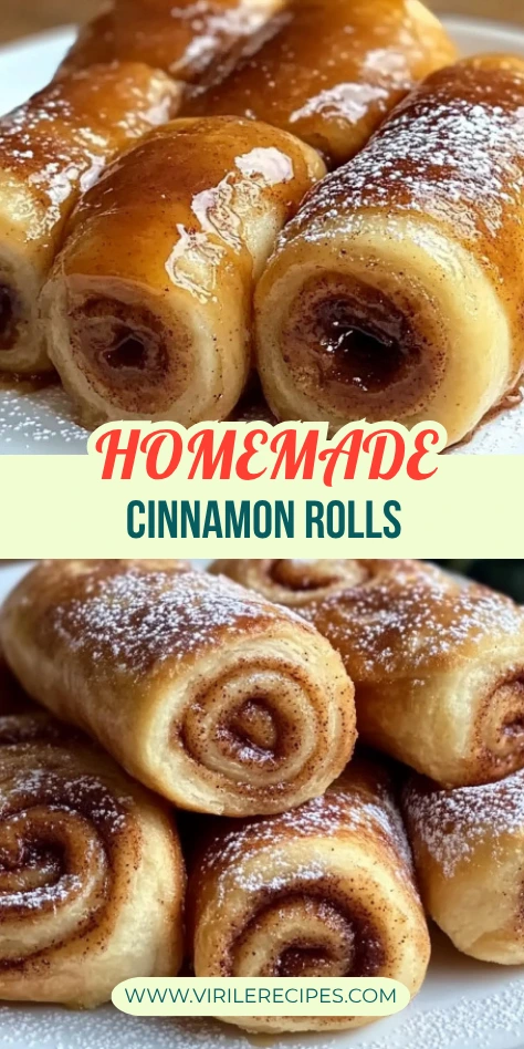 Cinnamon rolls and roll-ups side by side, showcasing their gooey swirls and golden crust with powdered sugar.