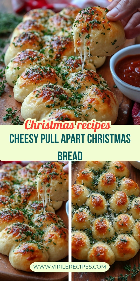 Hand pulling cheesy bread ball from Christmas tree pull-apart bread with marinara sauce