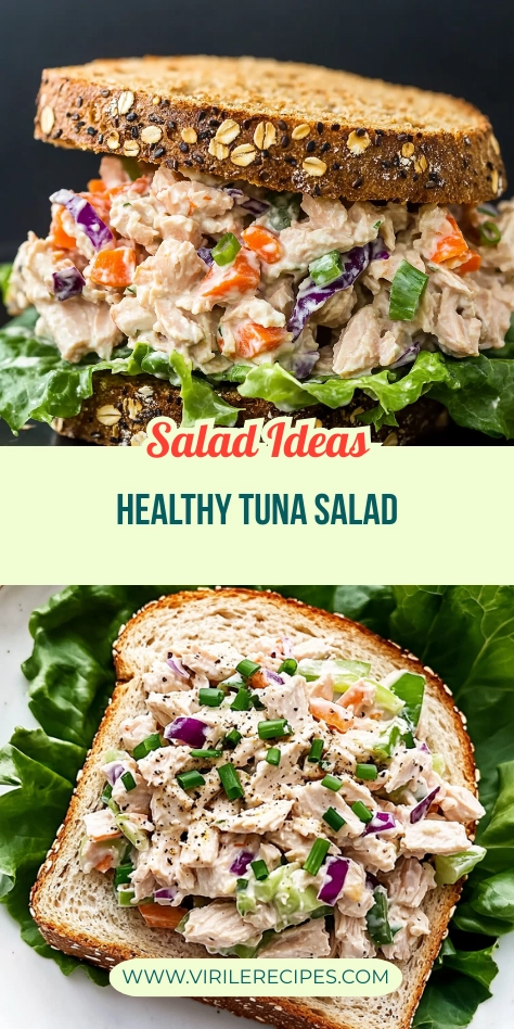 Two healthy tuna salad sandwich styles with vegetables and lettuce on multigrain and white bread