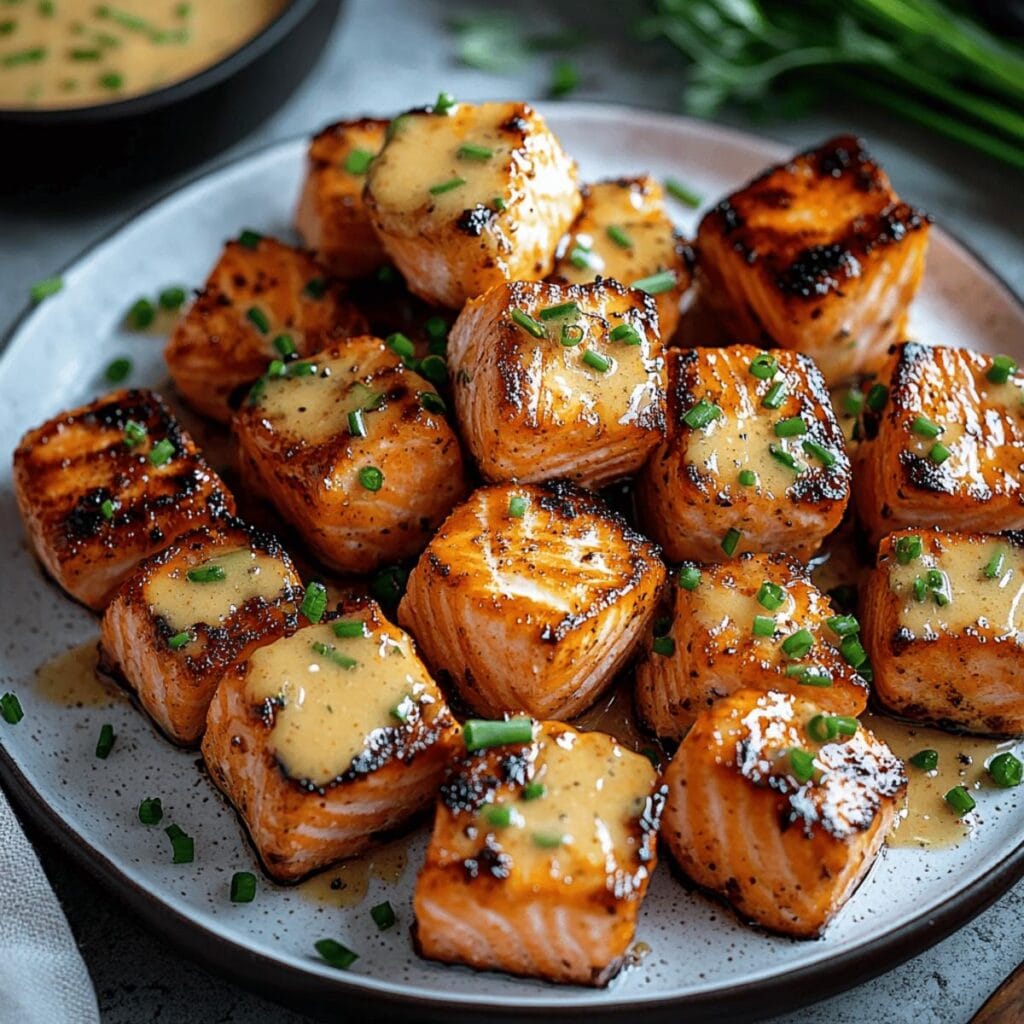 Air Fryer Bang Bang Salmon Bites