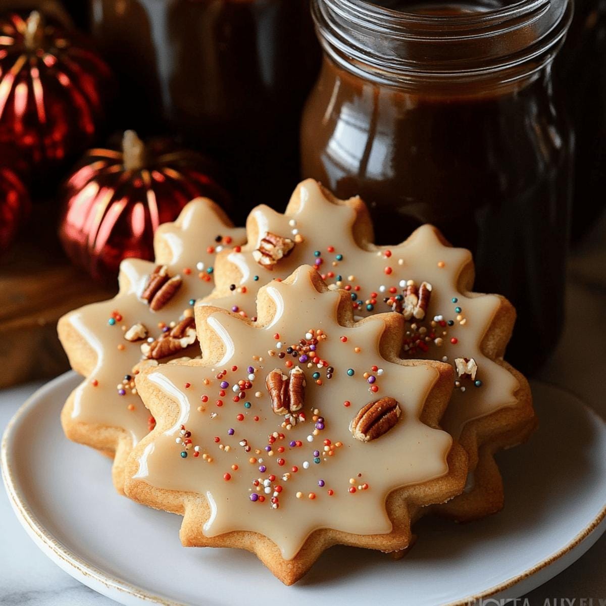 Glazed Maple Shortbread Cookies