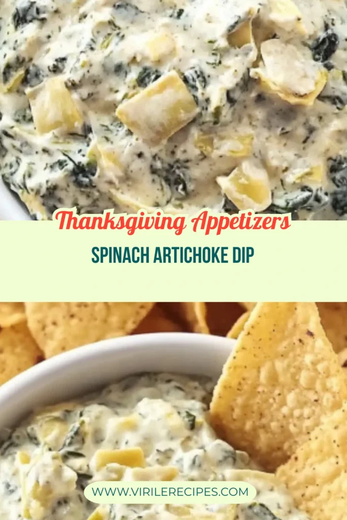 Close-up of spinach artichoke dip with golden tortilla chips