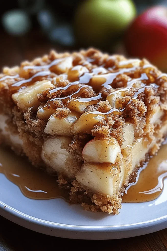 Apple Crumb Cake with Cinnamon Apple Drizzle