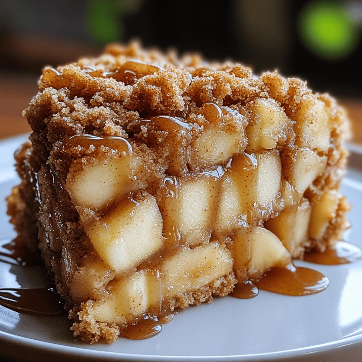 Apple Crumb Cake with Cinnamon Apple Drizzle