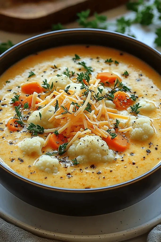Cauliflower Cheddar Vegetable Soup