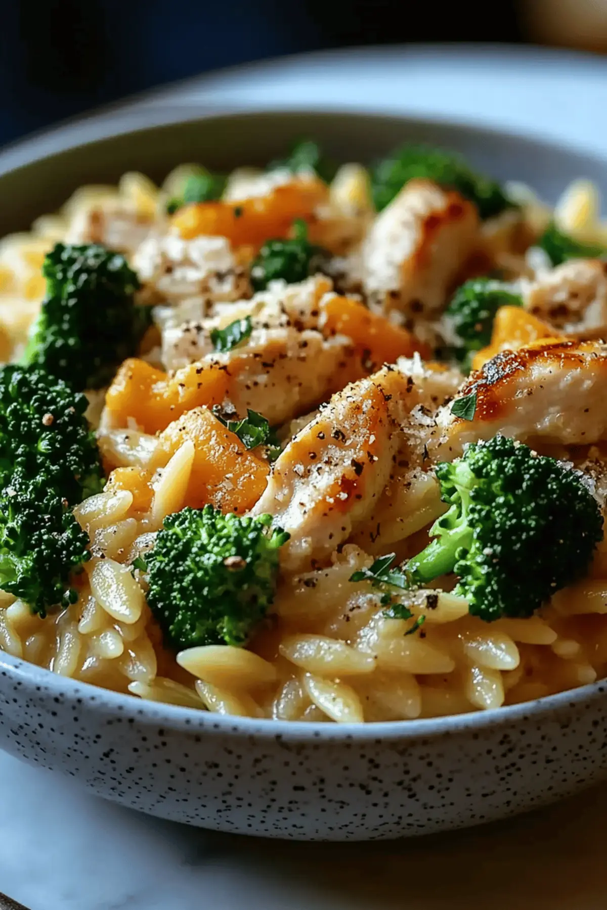 Cheesy Chicken Broccoli Orzo