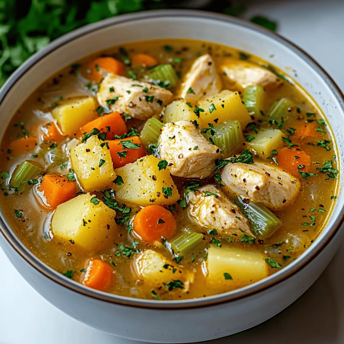 Comforting Chicken Soup with Potatoes