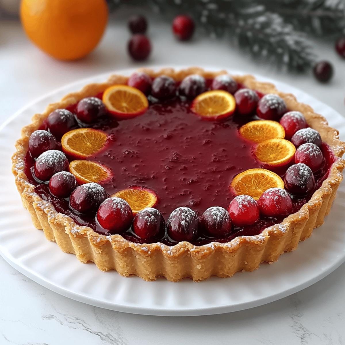Cranberry-Orange Curd Tart