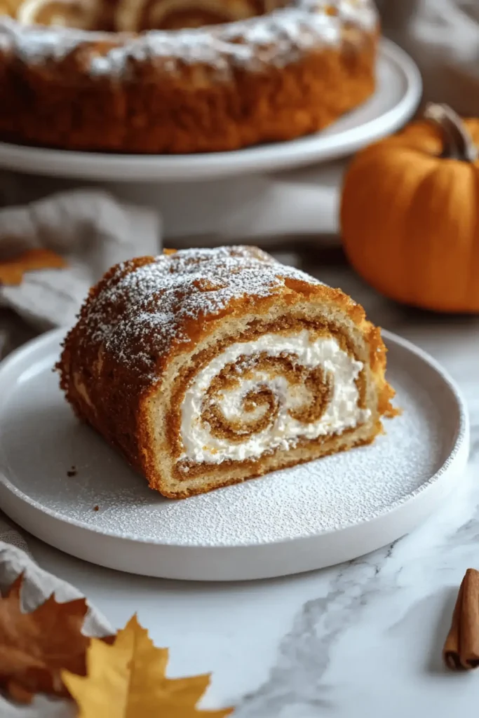 Fall Pumpkin Spice Roll Cake