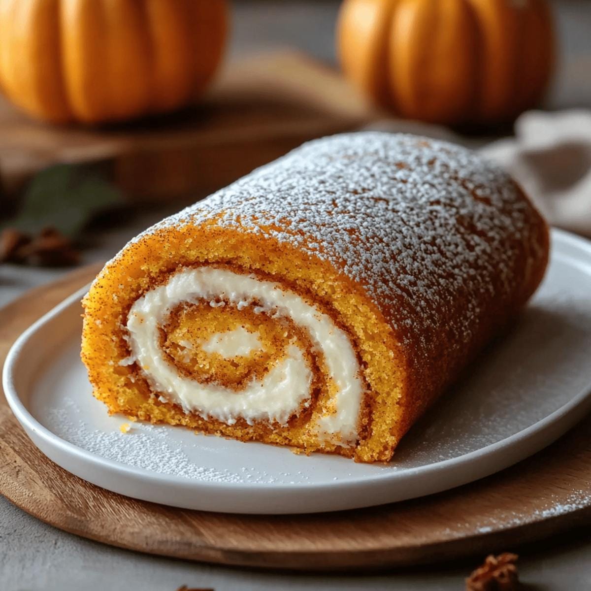 Fall Pumpkin Spice Roll Cake