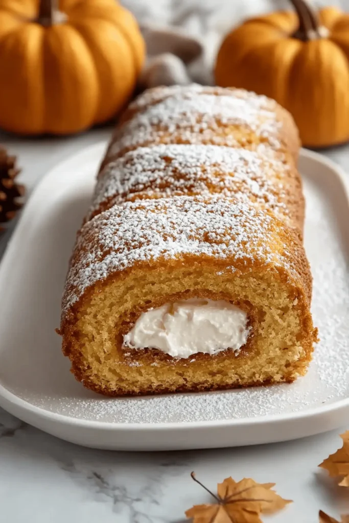 Fall Pumpkin Spice Roll Cake
