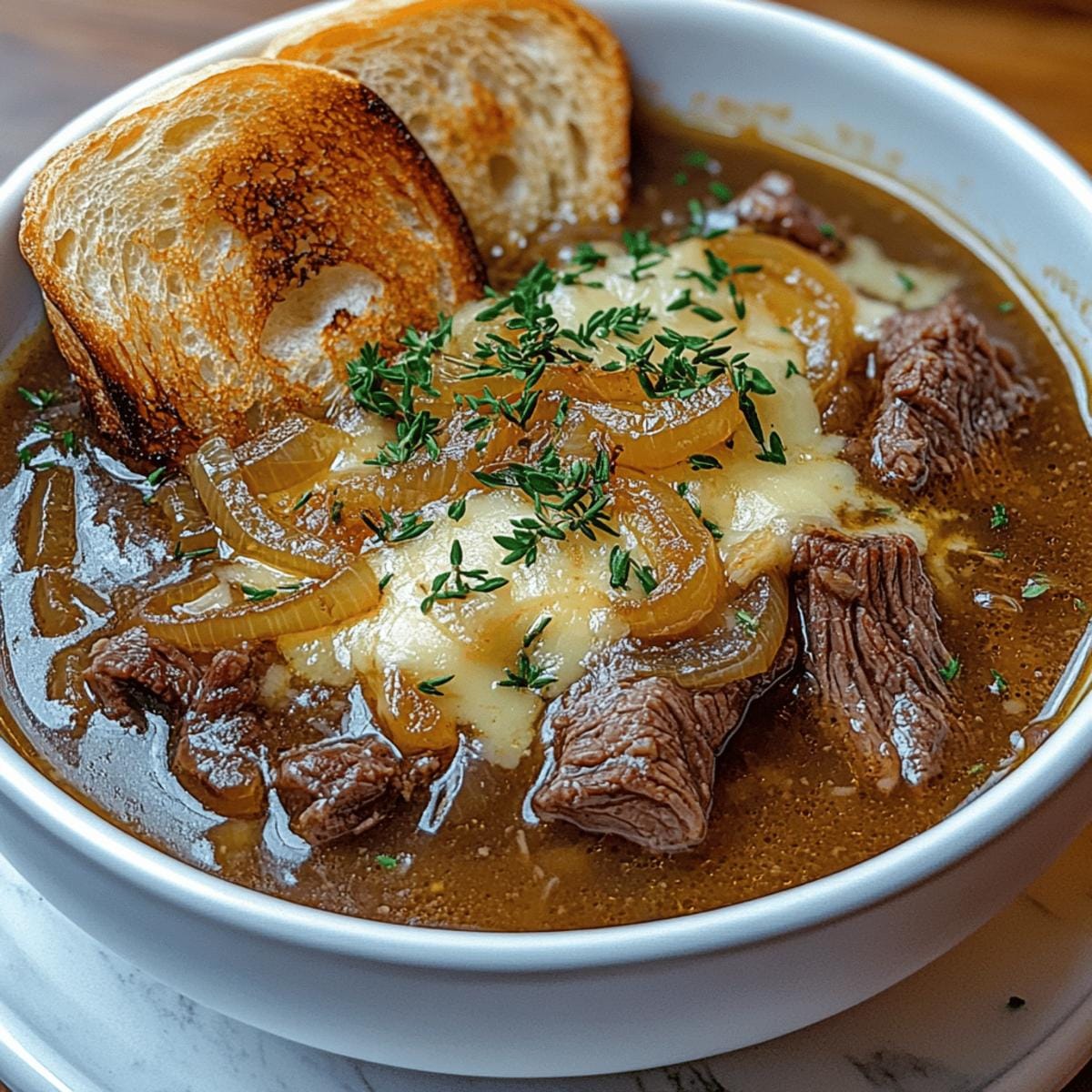 French Onion Beef Short Rib Soup
