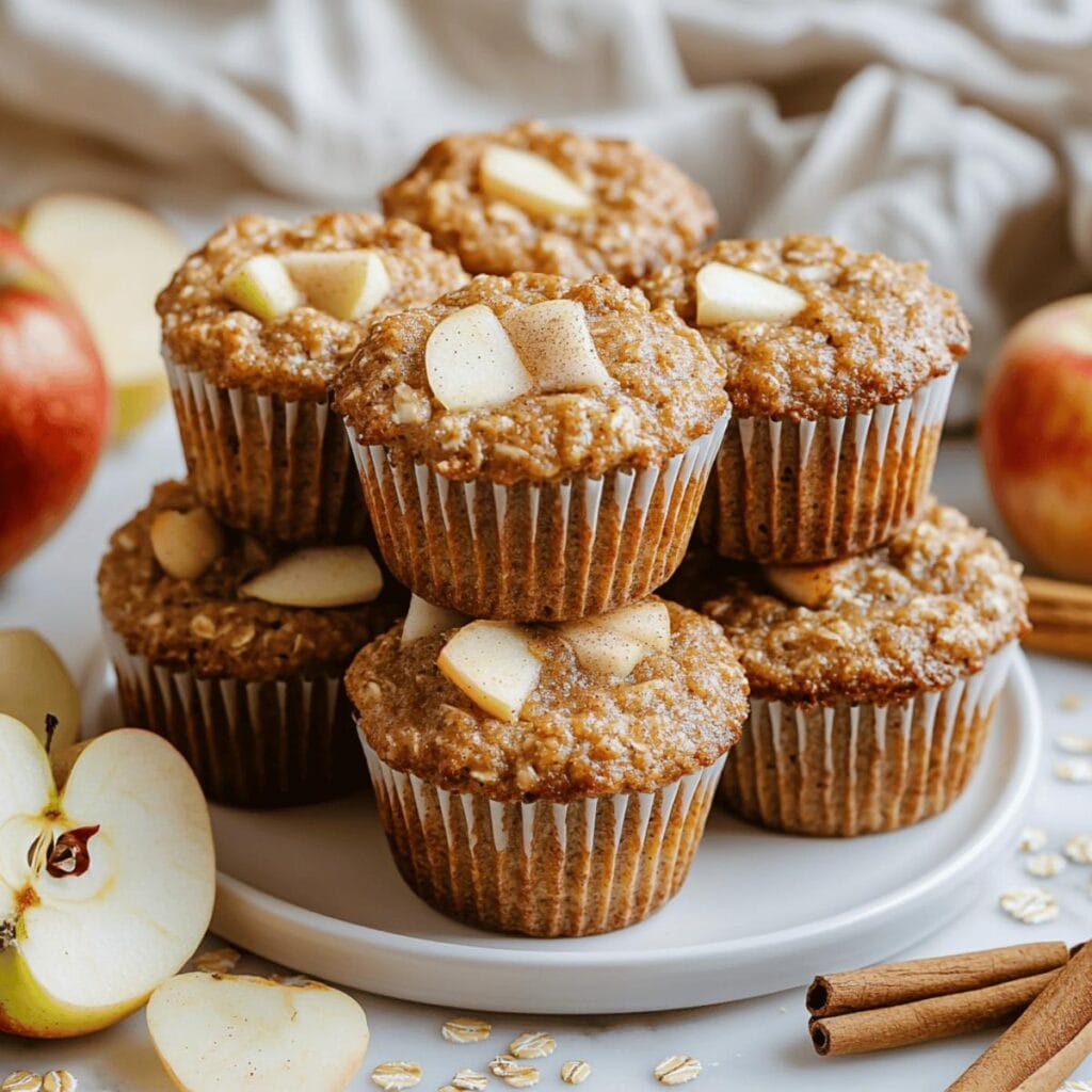 Healthy Apple Cinnamon Oat Muffins