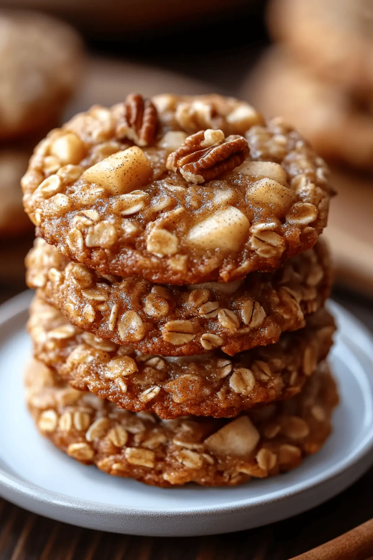 Healthy Apple Pie Oatmeal Cookies