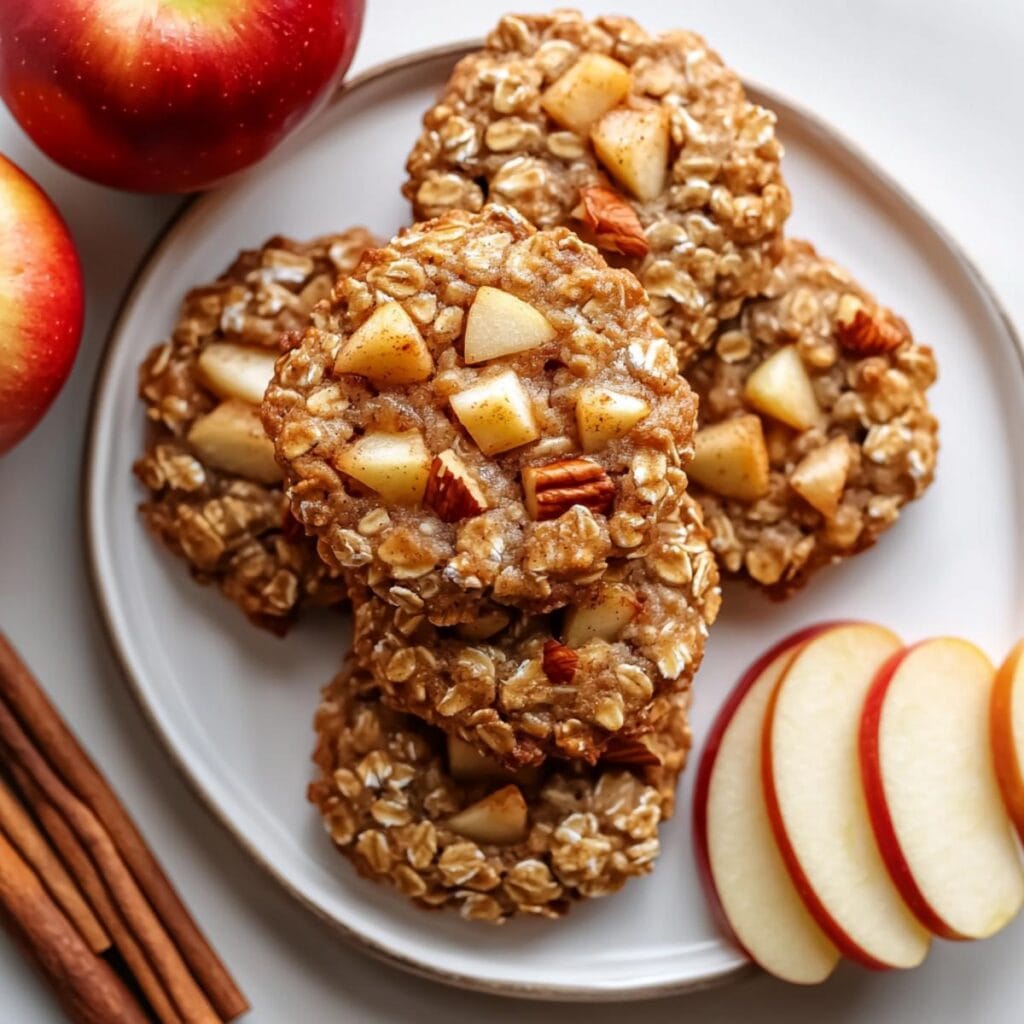 Healthy Apple Pie Oatmeal Cookies