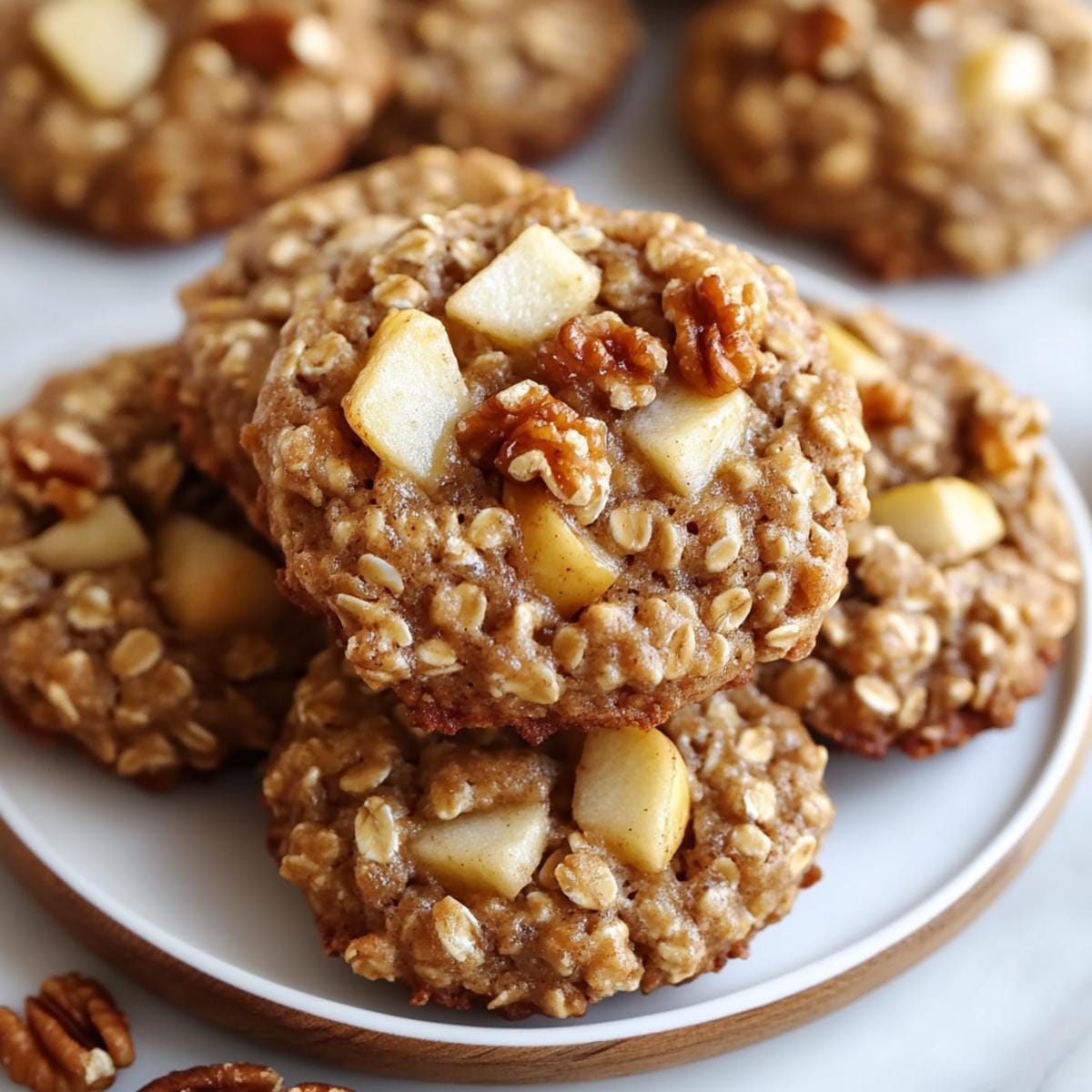 Healthy Apple Pie Oatmeal Cookies