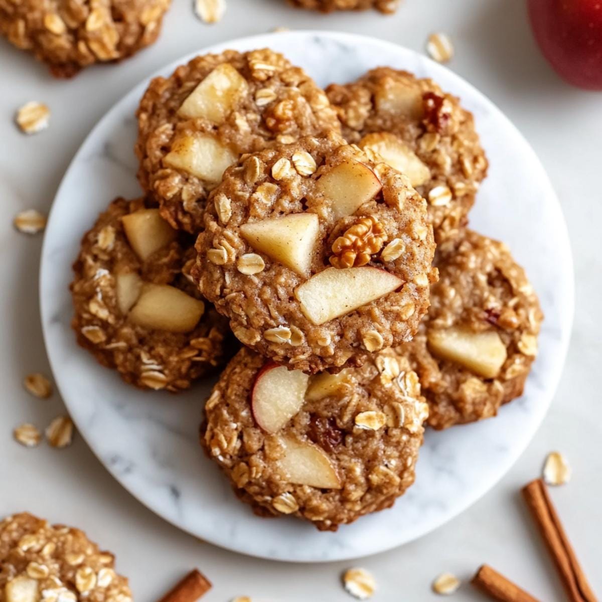 Healthy Apple Pie Oatmeal Cookies