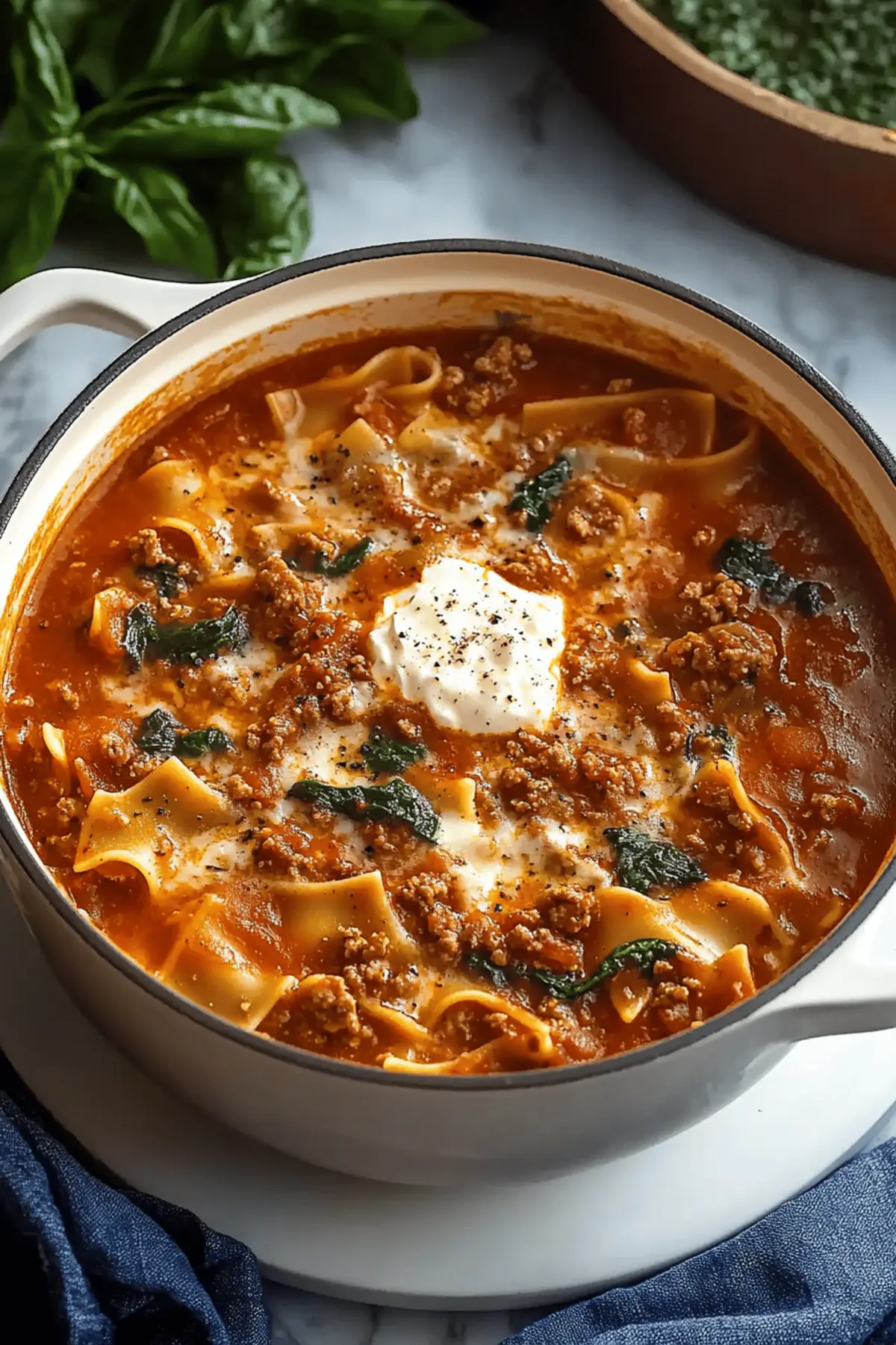 One Pot Lasagna Soup