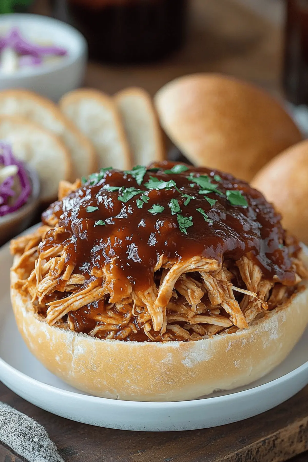Pulled Chicken Crock Pot BBQ Chicken