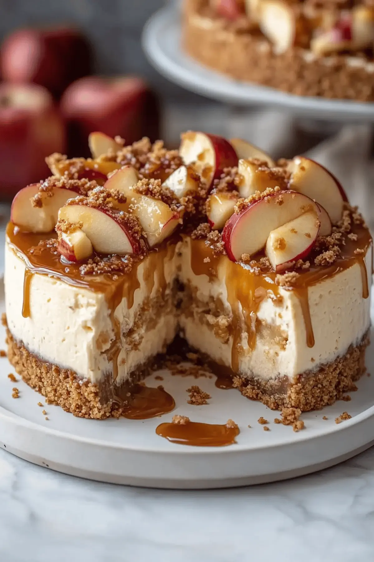 Salted Caramel Apple Pie Cheesecake