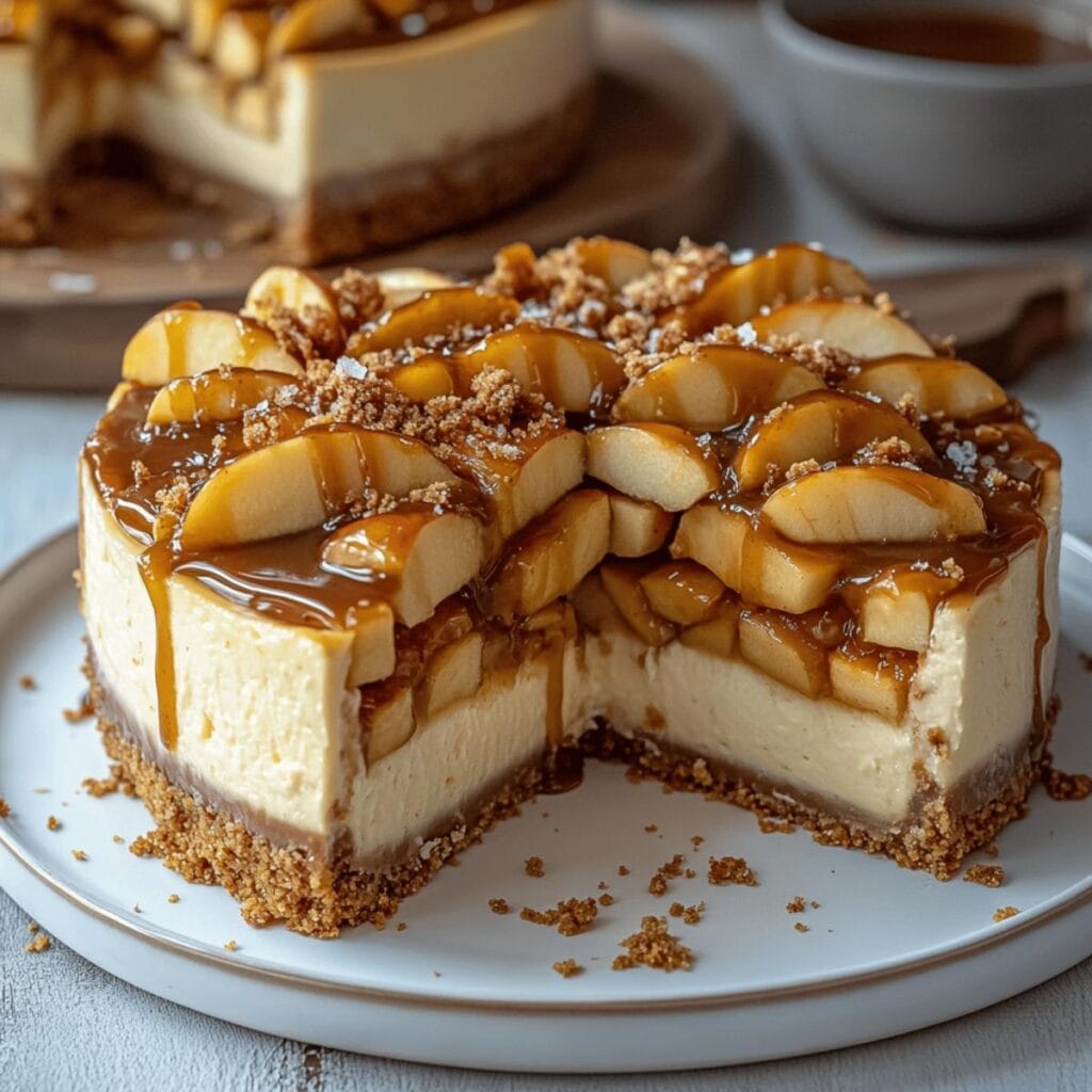 Salted Caramel Apple Pie Cheesecake