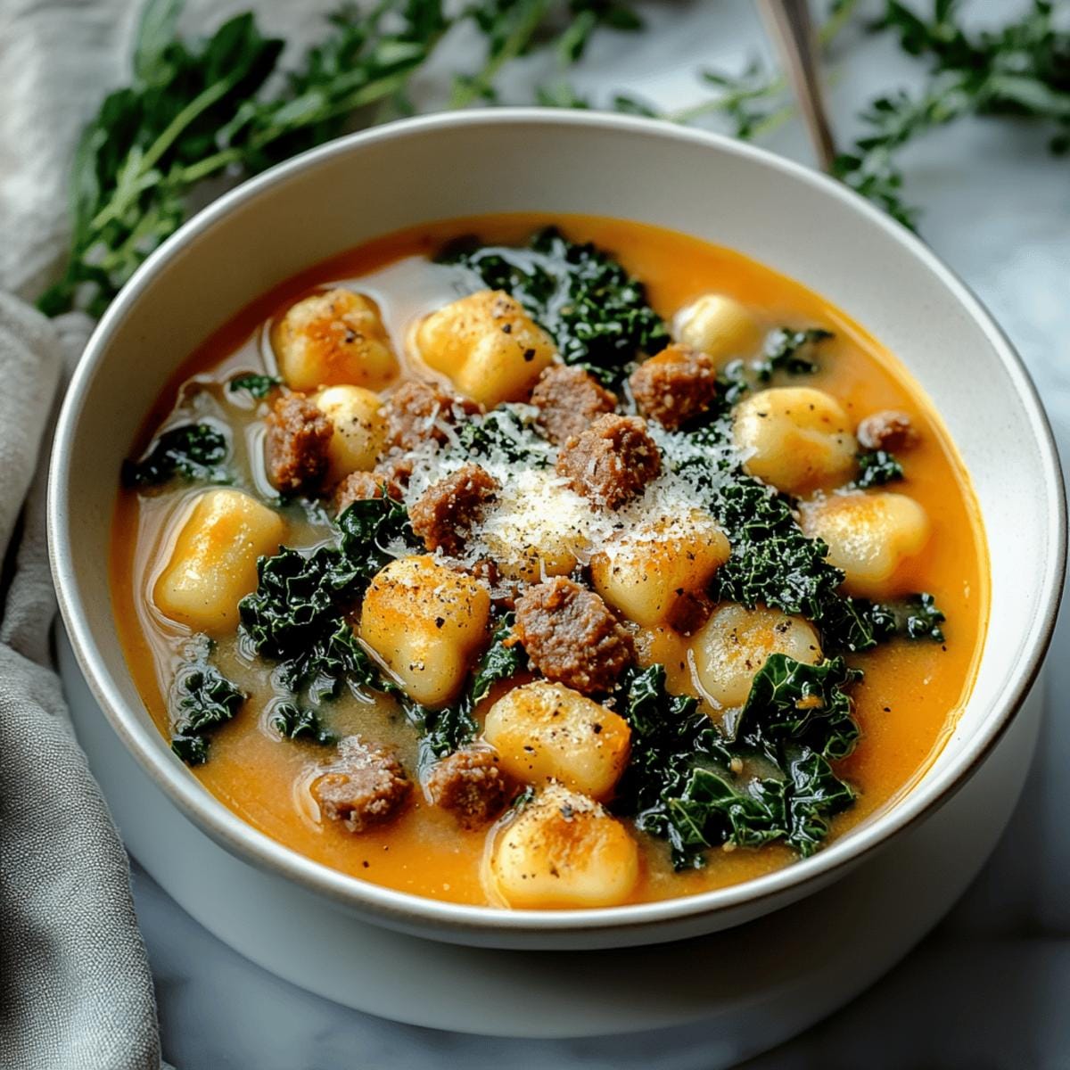 Savory Butternut Squash Gnocchi Soup