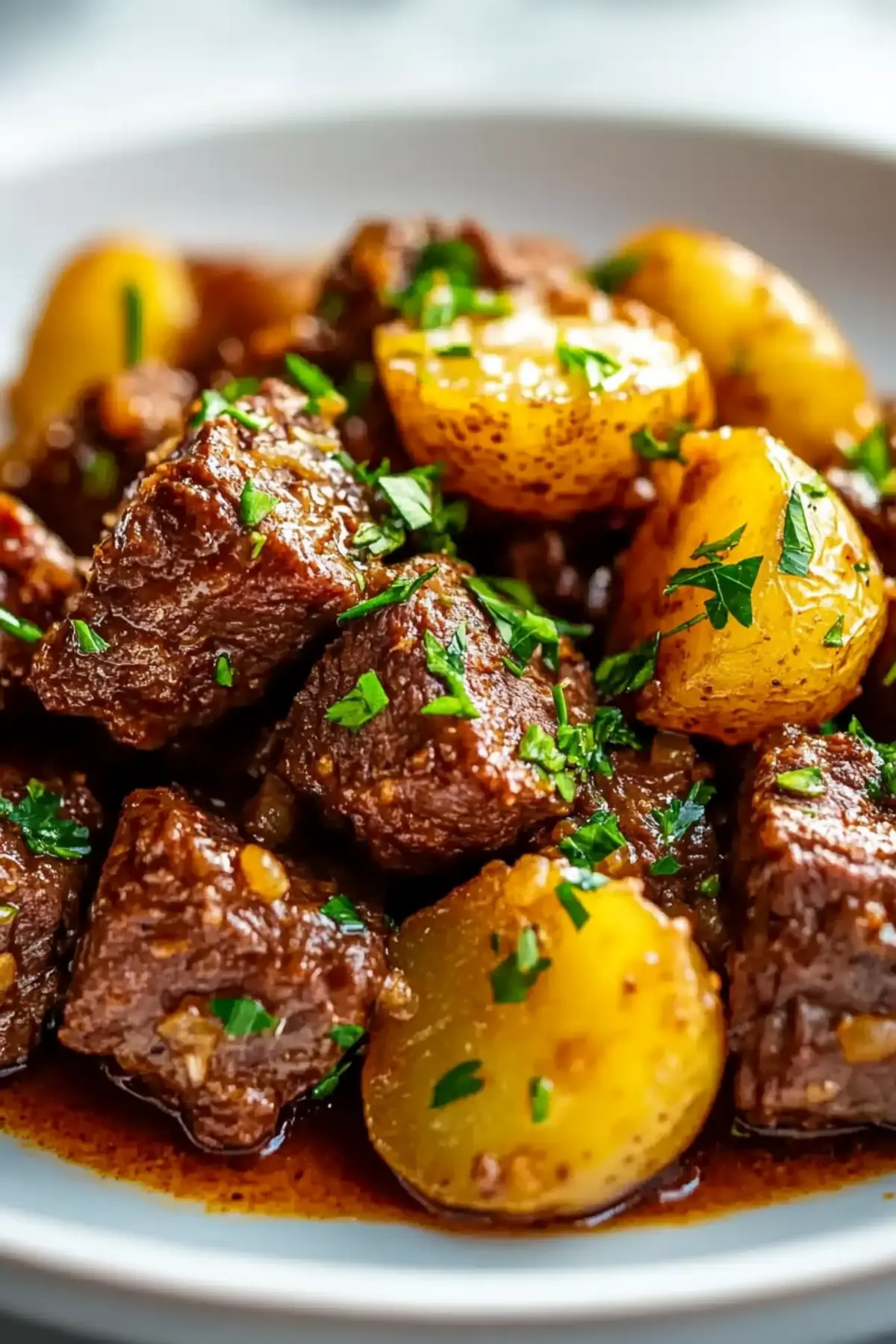 Slow Cooker Garlic Beef Bites