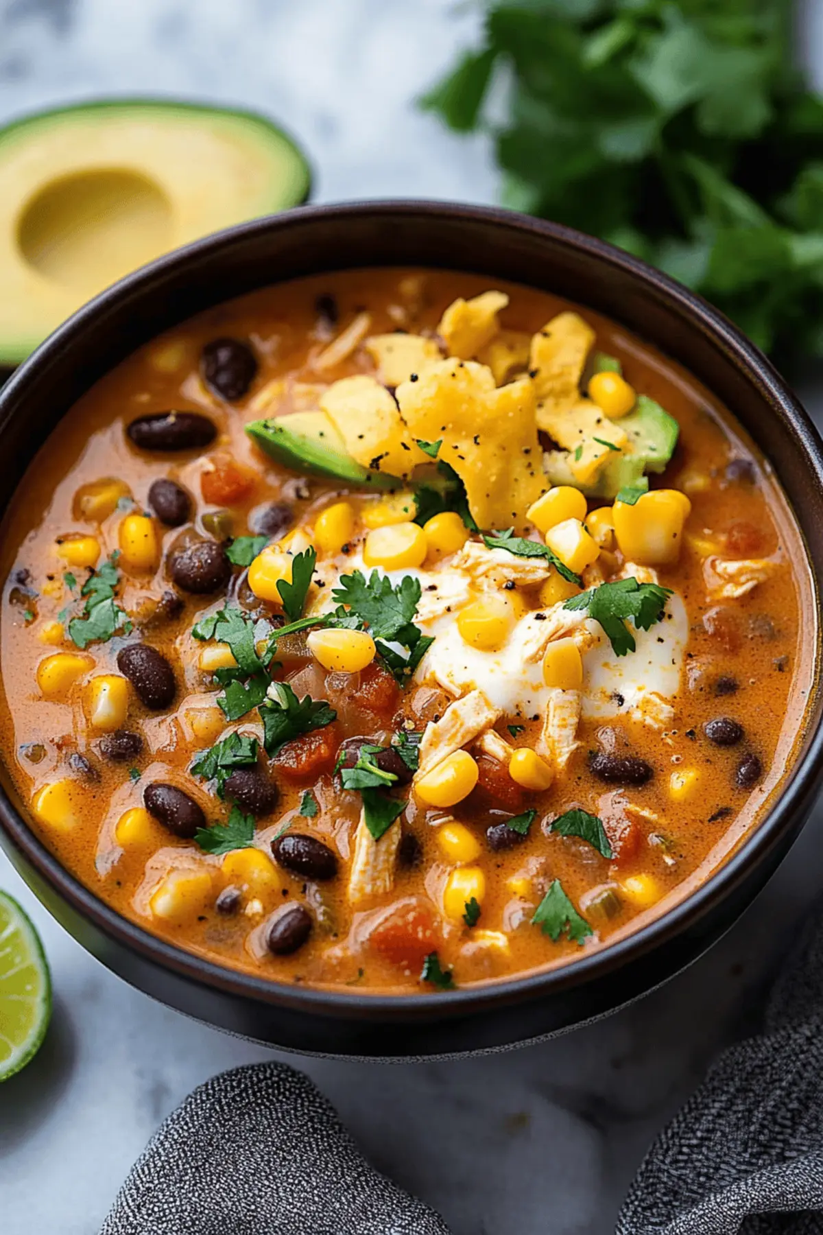 Southwest Chicken Soup with Cream Cheese