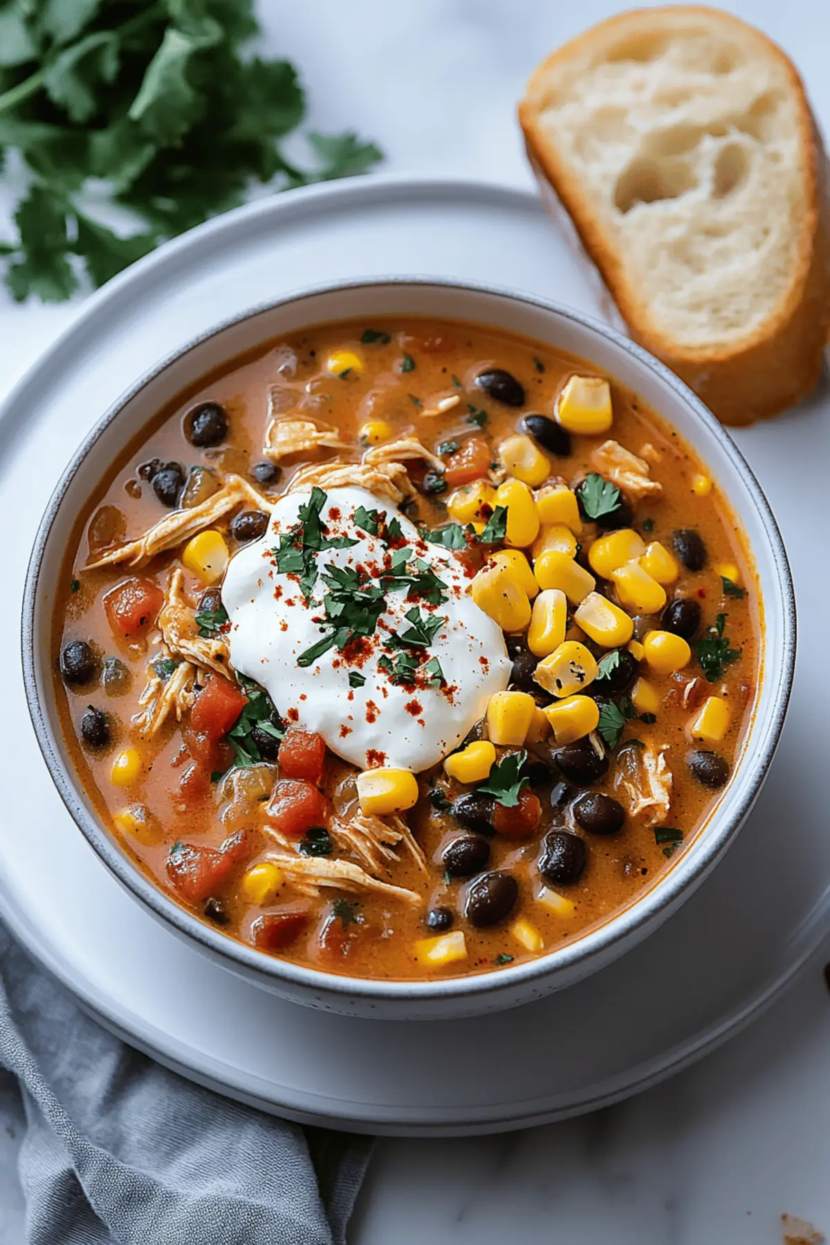 Southwest Chicken Soup with Cream Cheese