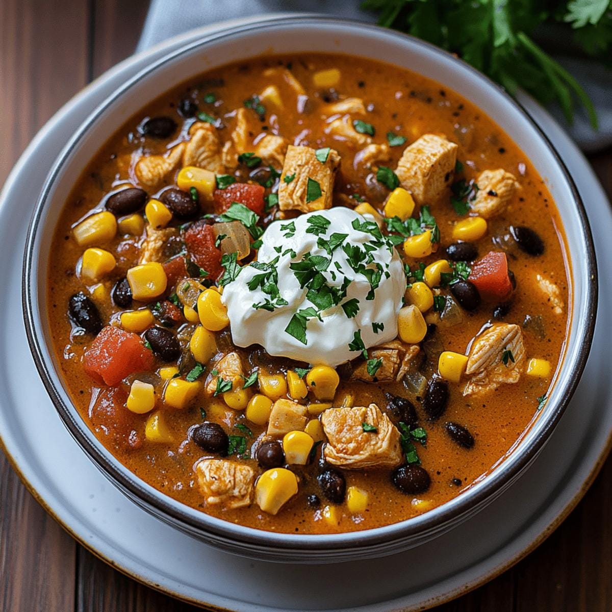 Southwest Chicken Soup with Cream Cheese