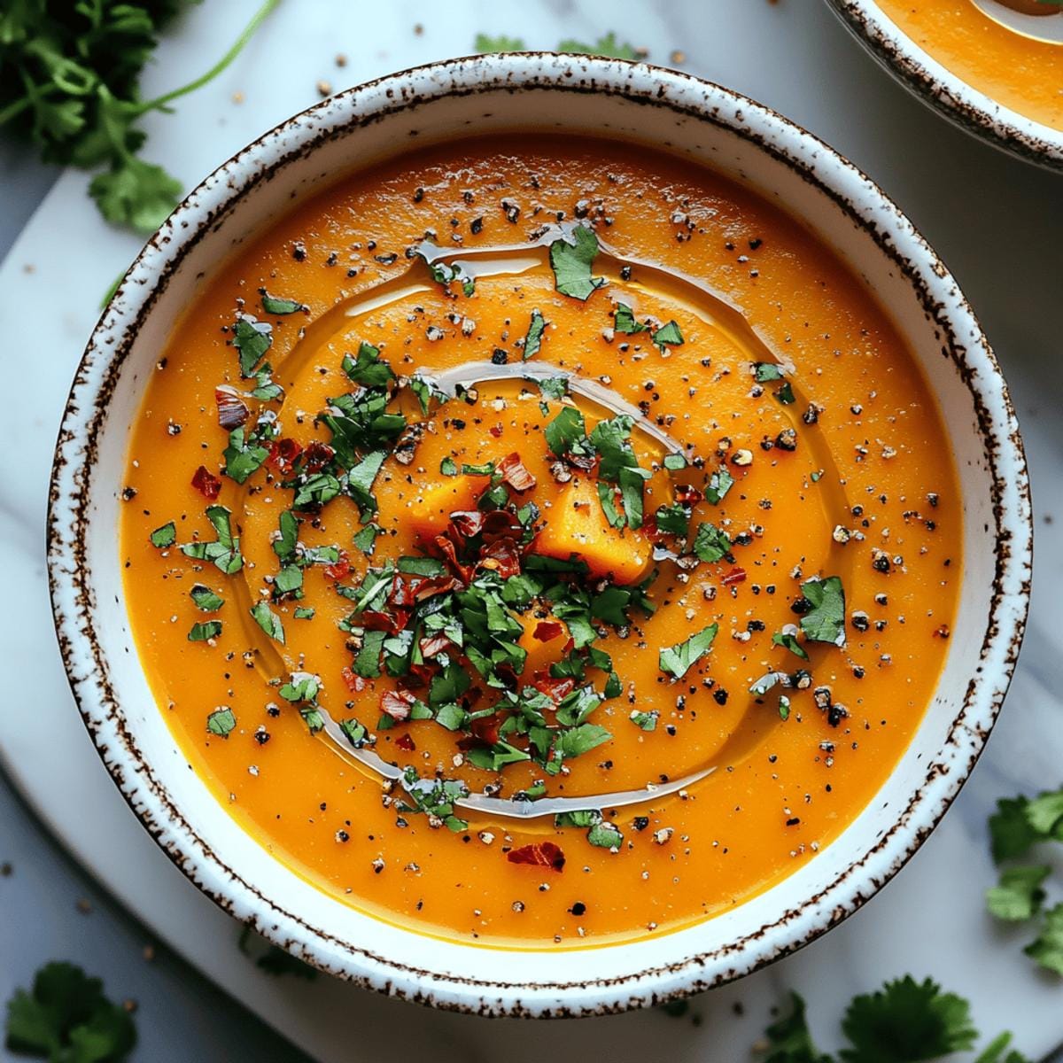 Spicy Butternut Squash and Sweet Potato Soup