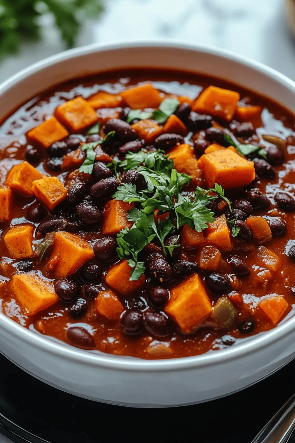 Sweet Potato & Black Bean Vegetarian Chili – Crock Pot