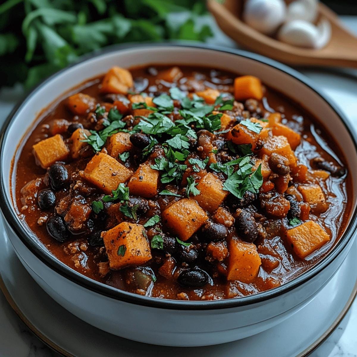 Sweet Potato & Black Bean Vegetarian Chili – Crock Pot