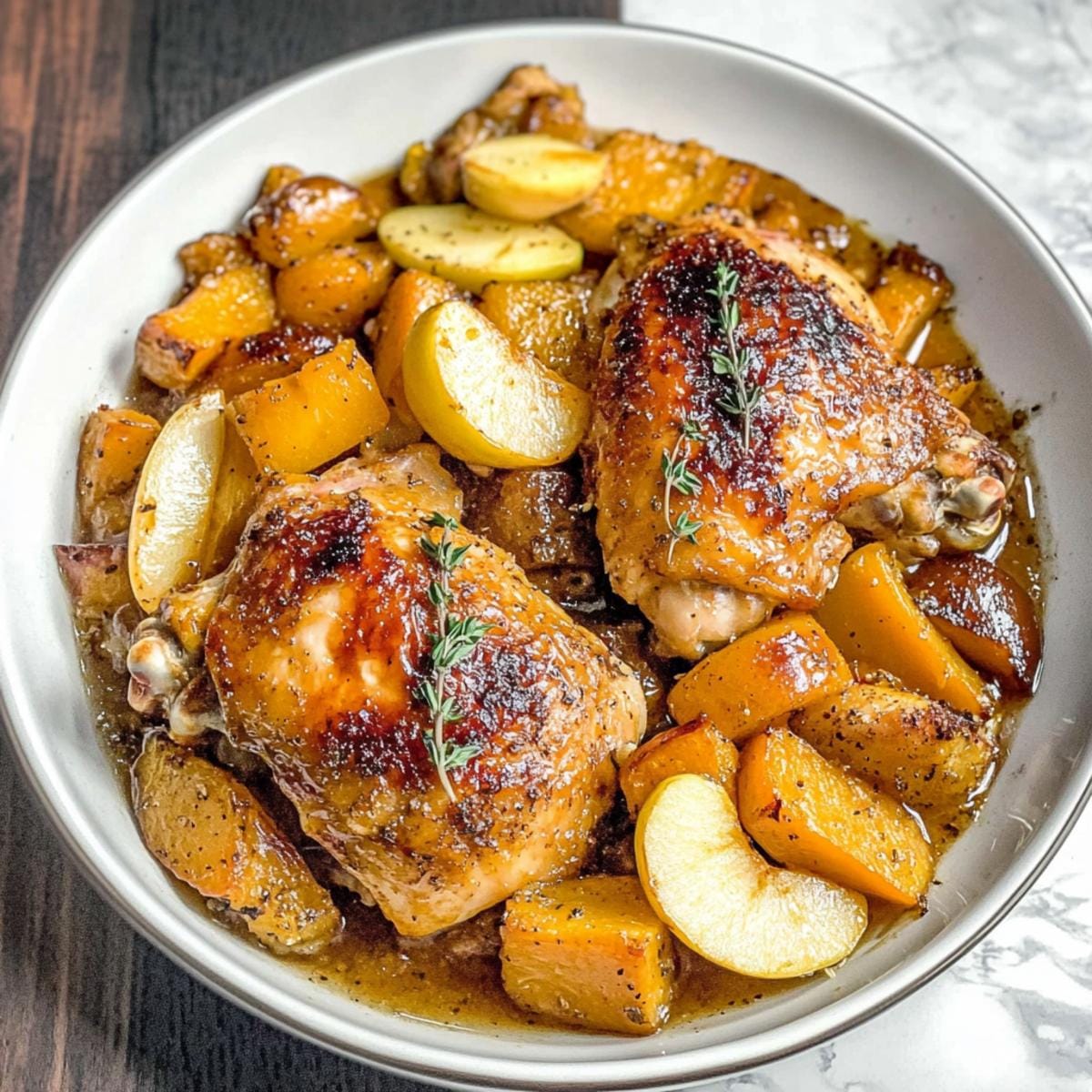 Apple Cider Chicken with Butternut Squash
