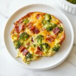 Broccoli Cheddar Egg Bake with Turkey Bacon