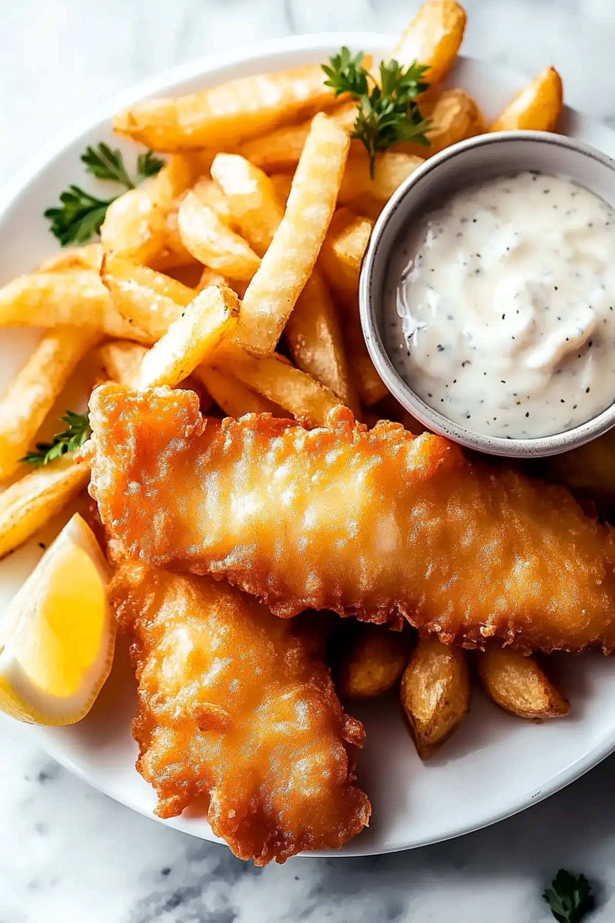 Crispy Battered Fish and Chips