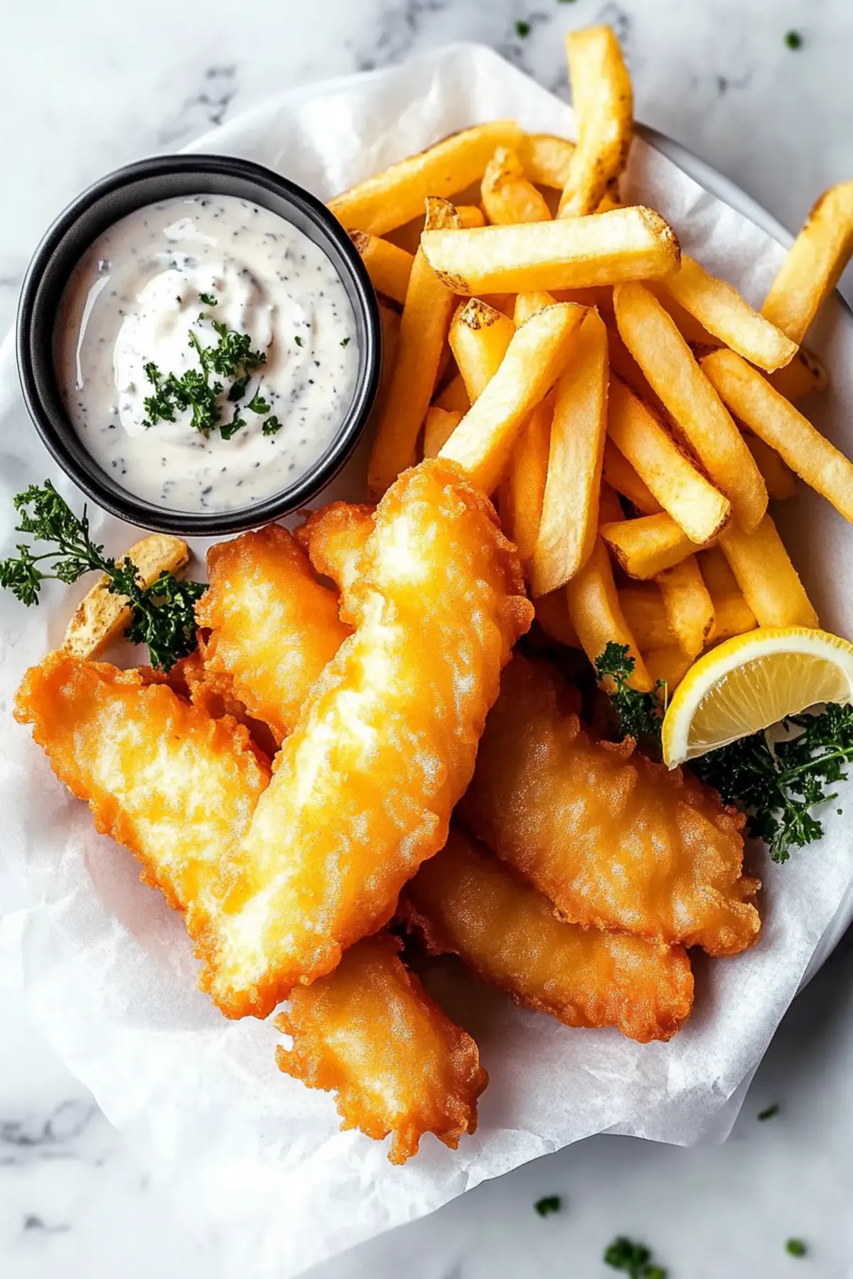 Crispy Battered Fish and Chips
