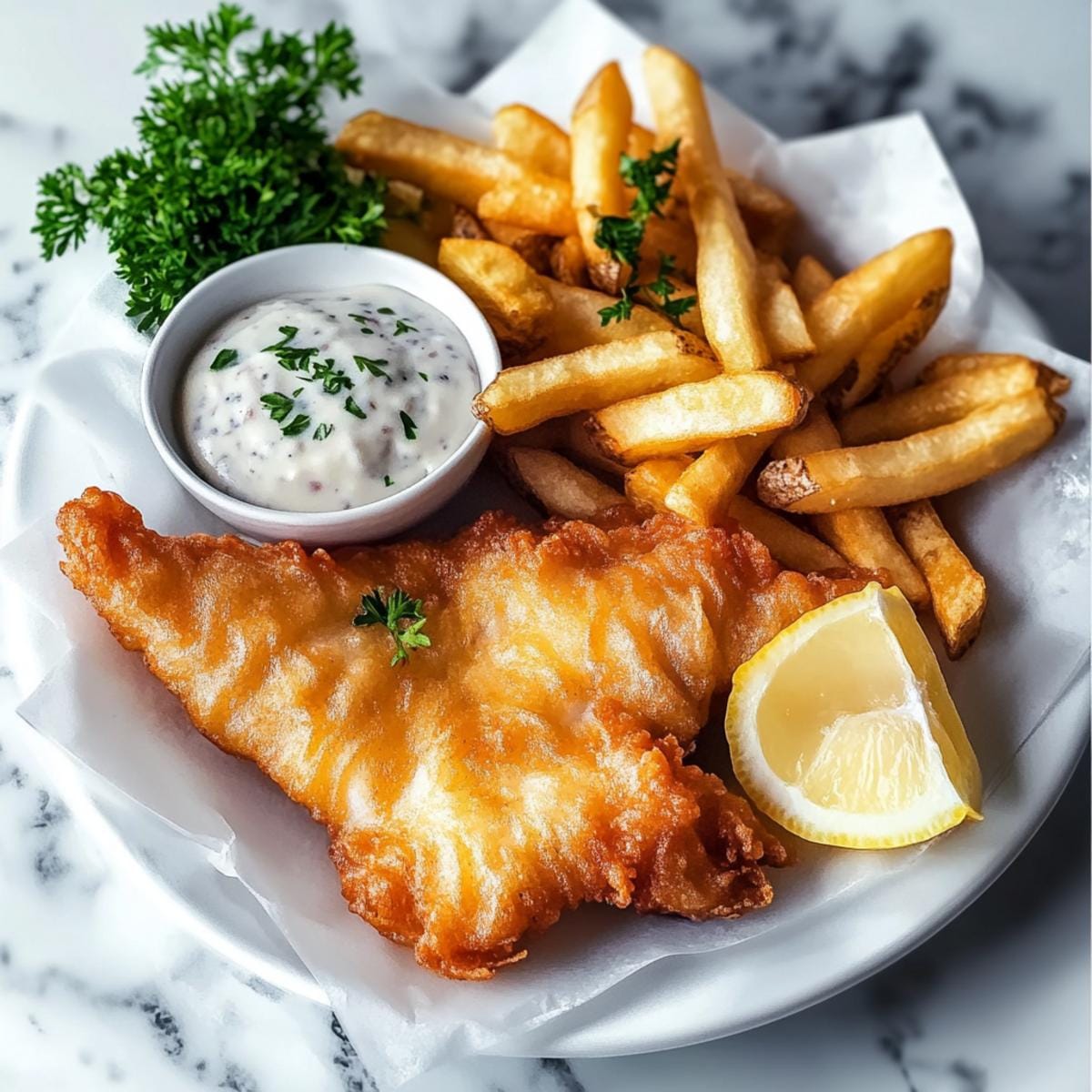 Crispy Battered Fish and Chips