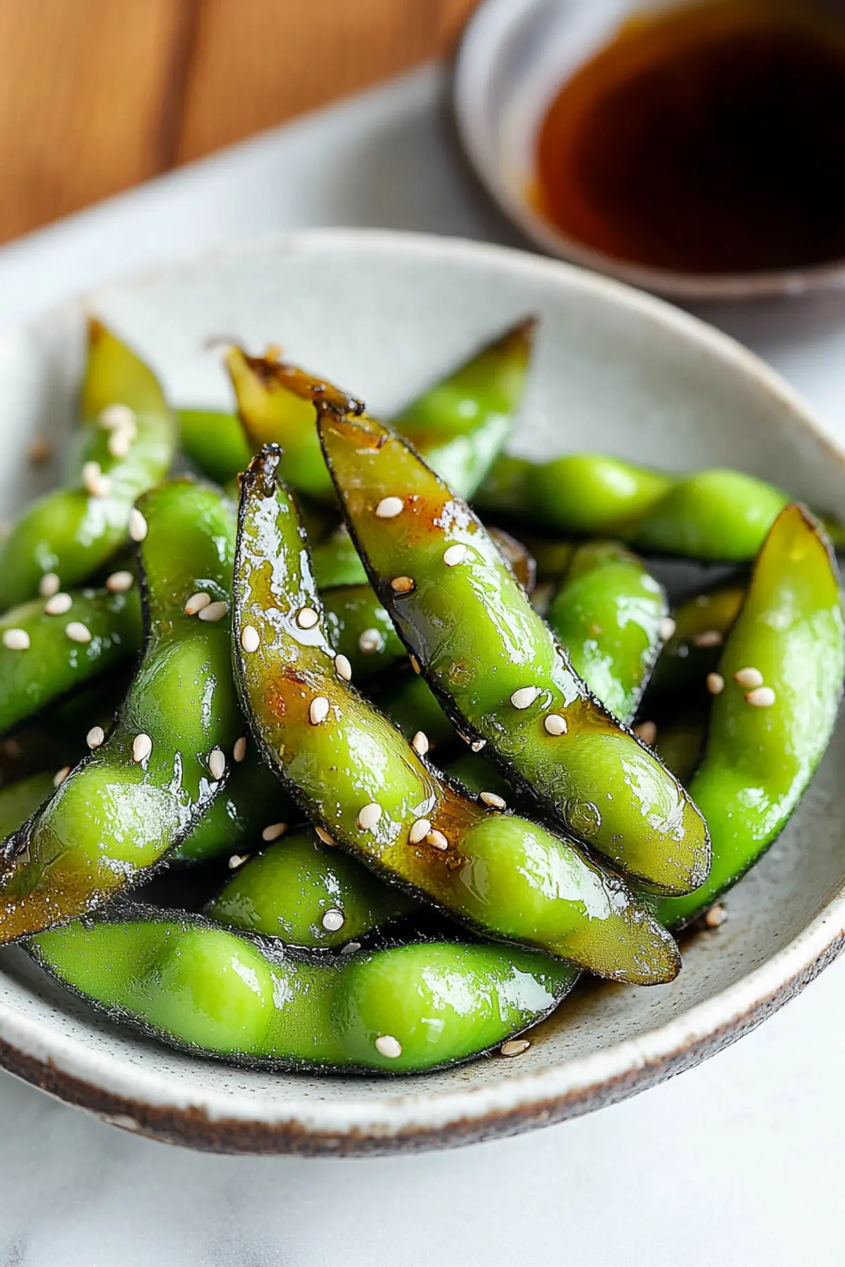 Edamame with Soy and Sesame Sauce