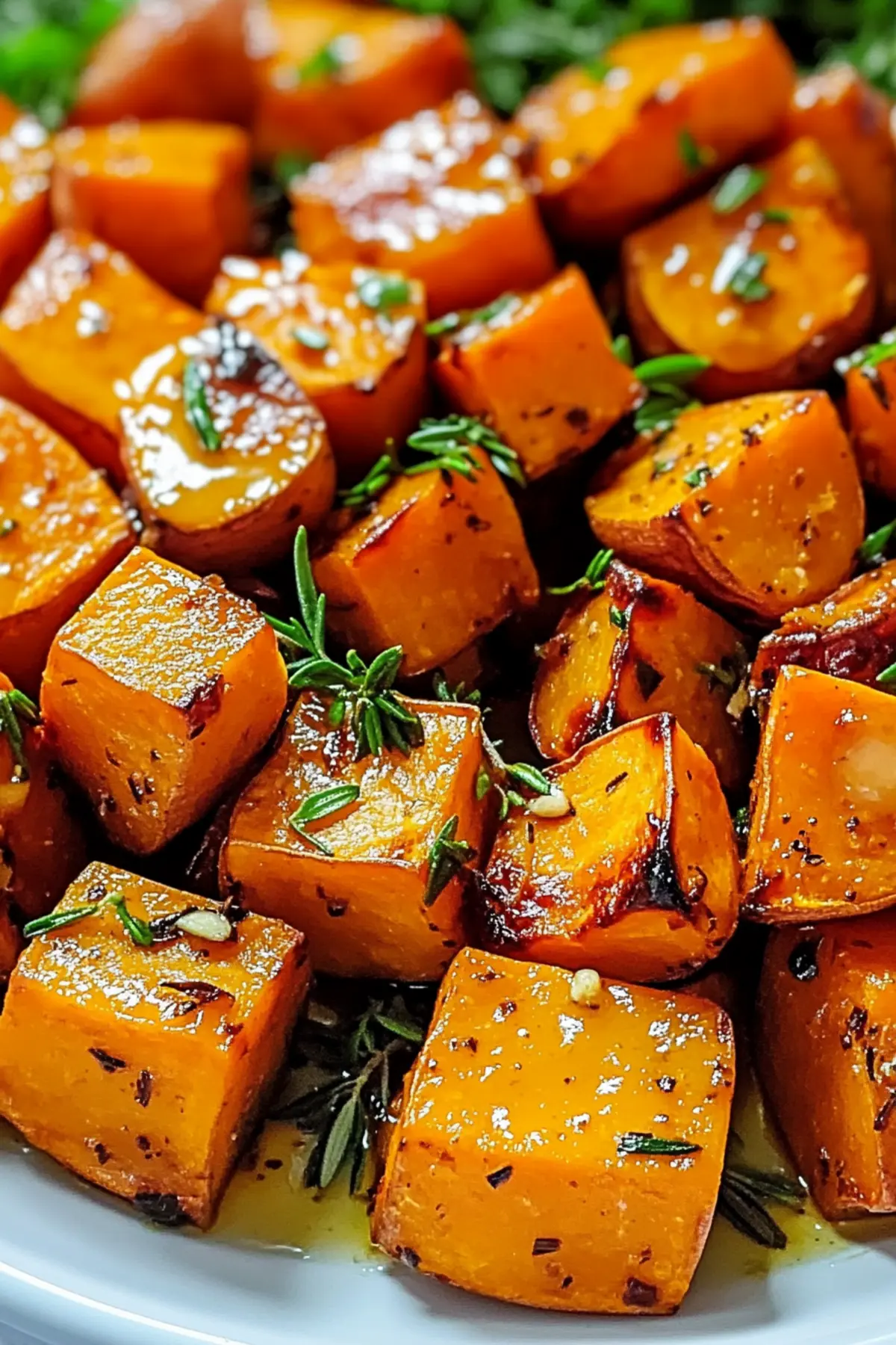 Garlic Butter Roasted Sweet Potatoes