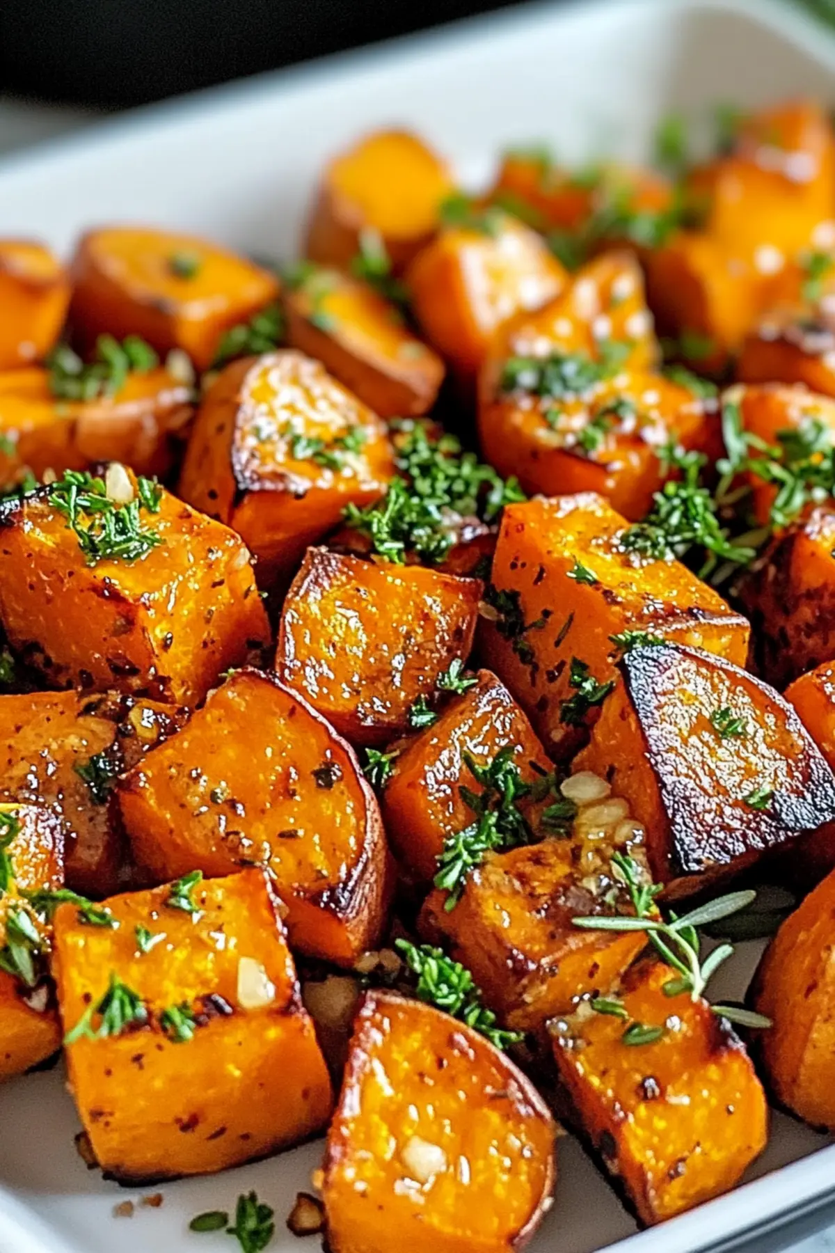 Garlic Butter Roasted Sweet Potatoes
